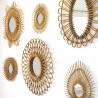 Small Rattan Vintage Mirror Elipse Bakker