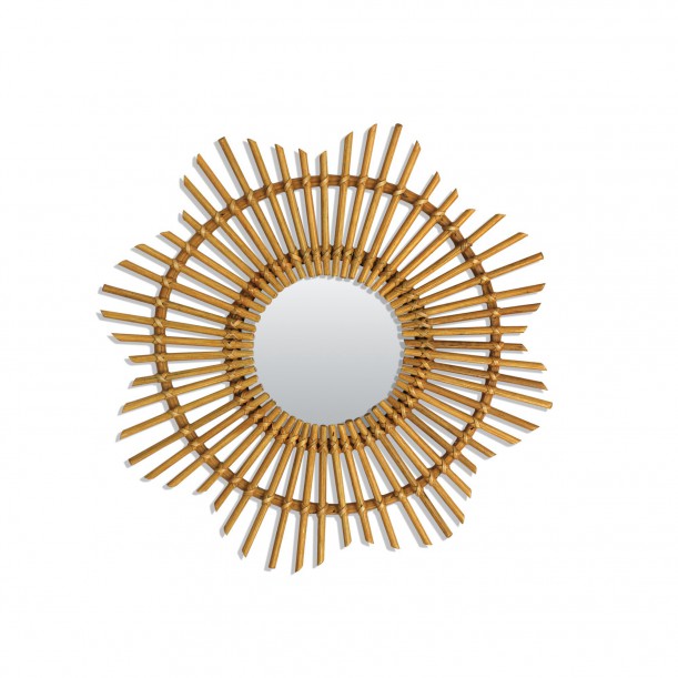 Small Rattan Vintage Mirror Sun Bakker