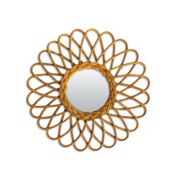 Small Rattan Vintage Mirror Atom Bakker