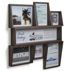Edge Multi Wall Frame Walnut for 11 Photos Umbra