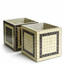 2 Pots Béton Cubique Marie Mosaïque Carré 17 x 17 x 17 cm Serax