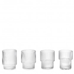 Verre Ripple Empilable Diam 7 cm Lot de 4 Ferm Living