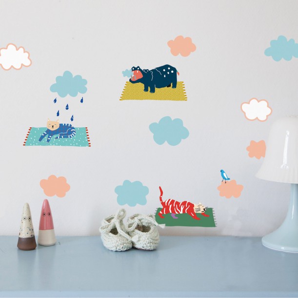 Sticker Mural Just a Touch Animals in The Sky Mimilou