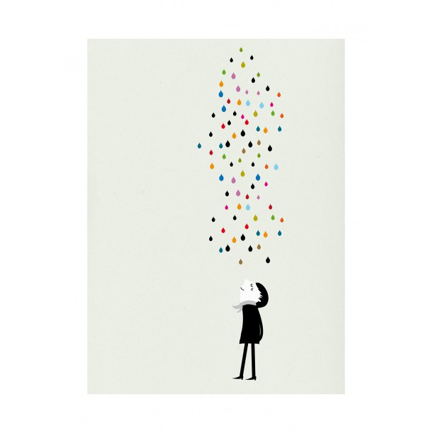 Print Monsieur under the Rain Blanca Gomez