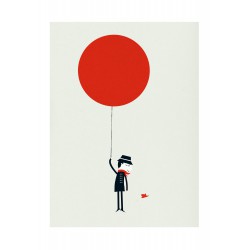Affiche Monsieur III ballon rouge Blanca Gomez