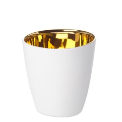 Tasse à Expresso Assoiffée Porcelaine Blanc Brillant et Or Diam 5 cm Tsé & Tsé