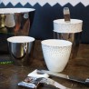 Tasse à Café Assoiffée Porcelaine Blanc Brillant et Platine Diam 7 cm Tsé & Tsé
