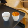 Coffee Cup Assoiffée Porcelain Glossy White and Gold Diam 7 cm Tsé & Tsé