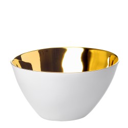 Bowl Affamé Porcelain Glossy White and Gold Diam 13 cm Tsé & Tsé