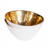 Bowl Affamé Porcelain Glossy White and Gold Diam 13 cm Tsé & Tsé
