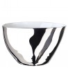 Large Bowl Affamé Porcelain Glossy White and Platinum Diam 16 cm Tsé & Tsé