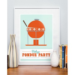 Print Fondue Party Vintage