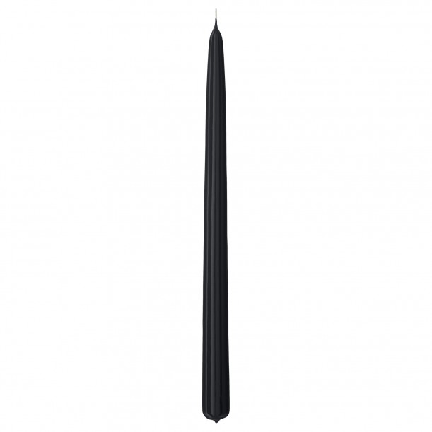 Lacqured taper candles Lux Black H 30 cm Diam 2 cm AYTM