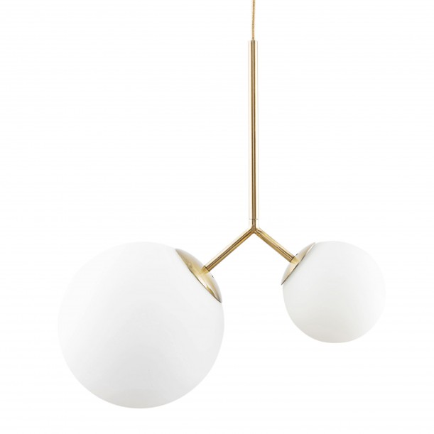 Lampe Suspension Opal Twice Blanche Diam 26 & 15 cm House Doctor