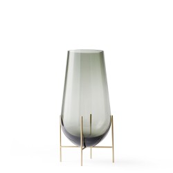 Vase Echasse Small Glass and Brass H 28 Diam 15 cm Menu
