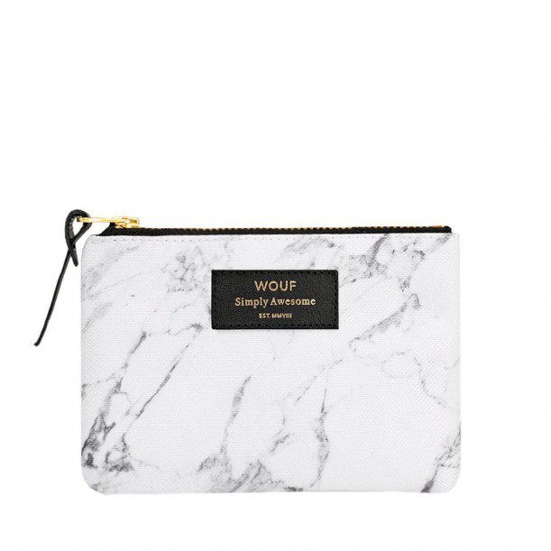 Pouch White Marble Small 13 x 11 x 2 cm WOUF