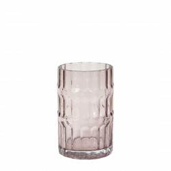 Ondin Vase Pink Glass Small H 18 x Diam 11,5 cm Eno