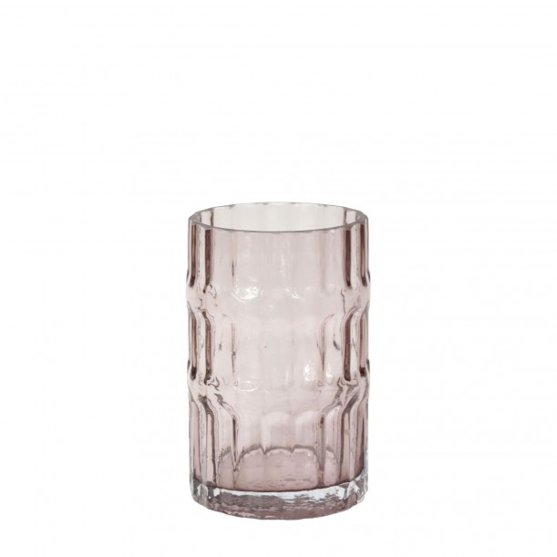 Vase Ondin en Verre Rose Small H18 x Diam 11,5 cm Eno