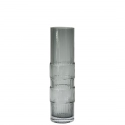 Ondin Vase Grey Glass Medium H 29 x Diam 8 cm Eno