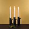 Candle Holder Lights Black Aluminium Cast Eno