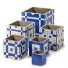 Cubic Concrete Pot Marie Mosaic Blue 11 x 11 x 11 cm Serax