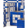 Cubic Concrete Pot Marie Mosaic Blue 13 x 13 x 13 cm Serax