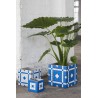 Pot Béton Cubique Marie Mosaïque Bleue 15 x 15 x 15 cm Serax