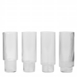 Ripple Glass Long Drink Diam 7 x H 14 cm Set of 4 Ferm Living