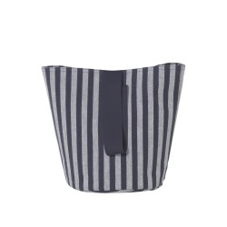 Panier Chambray Rayé Bleu Small Diam 22 x H 25 cm Ferm Living