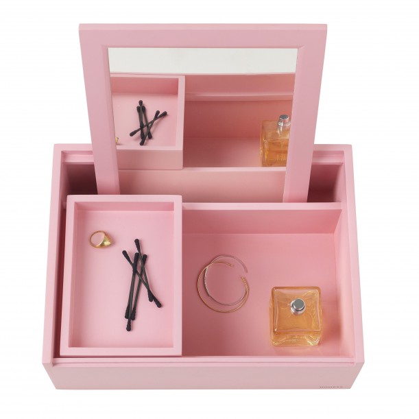 Jewelry Box Beauty Station Mini Balsabox Pink Nomess Copenhagen