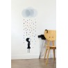 Wall sticker Mademoiselle sous La Pluie Blanca Gomez