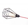 Table Lamp Diamond 1 Black and Red Filament Style