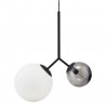 Lampe Suspension Noire Opal Twice Blanche et Grise Diam 26 & 15 cm House Doctor