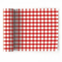 Rouleau de 12 Serviettes de Table Picnic Vichy Rouge Mydrap