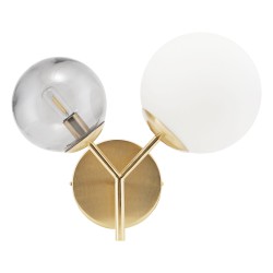 Opal Brass Twice White and Grey Wall Lamp House Doctor