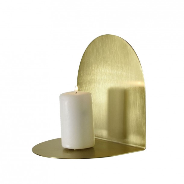 Shelf Candel Holder Archal Light Brass M 16 x 12 x 16 cm Eno