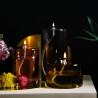 Oil lamp Olie Medium Glass Ambre H 10 x Diam 7,5 cm Eno
