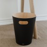 Waste Can Woodrow Black Wood Diam 23 X H 28 cm 7,5 L Umbra