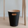 Waste Can Woodrow Black Wood Diam 23 X H 28 cm 7,5 L Umbra