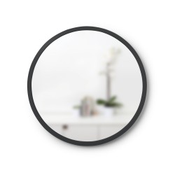 Miroir HUB Small Rond Bord Caoutchouc Noir Diam 45 cm Umbra