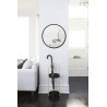 Miroir HUB Small Rond Bord Caoutchouc Noir Diam 45 cm Umbra