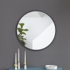 Miroir HUB Large Rond Bord Caoutchouc Noir Diam 91 cm Umbra