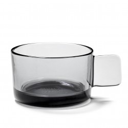 Cappuccino Cup HEII Smoky Grey Glass Diam 9 cm Serax