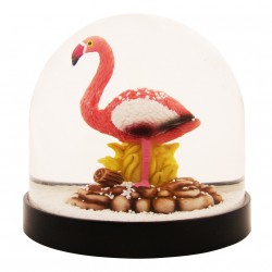 Boule à Neige Flamant Rose & klevering
