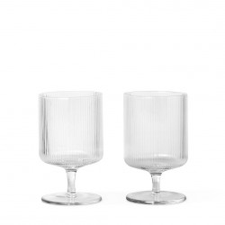 Verre Ripple à Pied Clear Diam 7 cm Lot de 2 Ferm Living