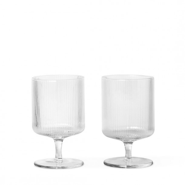 Verre Ripple à Pied Clear Diam 7 cm Lot de 2 Ferm Living