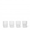 Verre Ripple Small Clear Empilable Diam 5 cm Lot de 4 Ferm Living