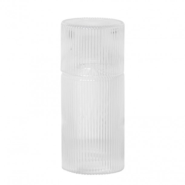 Carafe et Verre Ripple Small Clear Empilable 0,5 L Ferm Living