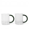 Set of 2 Still Mugs Clear Glass Diam 8 cm x H 10 cm Ferm Living
