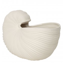 Pot Shell en Grès Blanc L 31 x H 21 cm Ferm Living